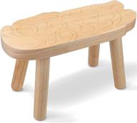 🪑 kids' wooden stool - toddler stool chair, paintable wood, durable solid wood tiny stool logo