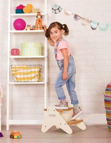 img 3 attached to B. Spaces by Battat B. Spaces Step Stool for Kids Ivory & Wood – Ideal Furniture for Toddlers – Peek-A-Boost – 2 Years + (BX2031C1Z)