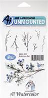 🌸 art impressions watercolor branches cling rubber stamps: exquisite floral detailing! logo