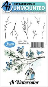 img 1 attached to 🌸 Art Impressions Watercolor Branches Cling Rubber Stamps: Exquisite Floral Detailing!