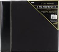 📚 pioneer 12x12 3-ring scrapbook binder with faux suede cover - black logo