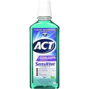 img 3 attached to ACT Total Care Mild Mint Anticavity Fluoride Sensitive Mouthwash - 18 oz (Value Pack of 4)