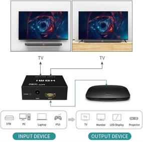 img 1 attached to 🔌 MT-VIKI HDMI Spitter 1x2 Двойной выход, 4K HDMI Splitter Mirror Only, Поддержка 3D 4K@30Hz для PS4/Xbox/Fire Stick/Blu-Ray.
