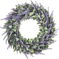 🌸 dolicer artificial lavender wreath: elegant spring décor for office, garden party, wedding, or home - 16.5'' lavender flowers arrangement логотип