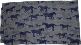 img 1 attached to 🐴 Ted & Jack - Perfect Print Equestrian Scarf: Admiring All The Beautiful Horses