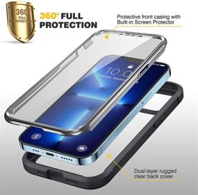 img 3 attached to Diaclara iPhone 13 Pro Case: Full Body Protective Rugged Cover with Built-in [Touch Sensitive] Screen Protector - Black