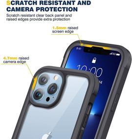 img 1 attached to Diaclara iPhone 13 Pro Case: Full Body Protective Rugged Cover with Built-in [Touch Sensitive] Screen Protector - Black