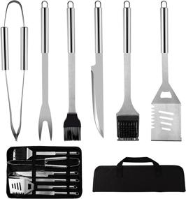 img 4 attached to 🔥 ATMOG BBQ Grill Tools Set, 6PCS Stainless Steel Grilling Kit for Camping, Kitchen, Barbecue Utensil Gifts for Men Women with Storage Bag - Ultimate Grilling Accessories for Optimized Experience