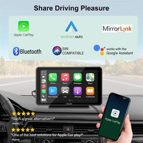 img 3 attached to Автомагнитола Carpuride CP701 с сенсорным экраном 7", совместима с Apple Carplay и Android Auto, крепится на панели приборов/ветровом стекле, мультимедийный плеер с поддержкой аудио по Bluetooth, громкой связью, помощником Siri, Mirror Link.