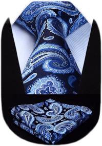 img 4 attached to 👔 Stylish HISDERN Paisley Wedding Handkerchief Necktie - Elevate Your Look with Class