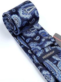 img 1 attached to 👔 Stylish HISDERN Paisley Wedding Handkerchief Necktie - Elevate Your Look with Class