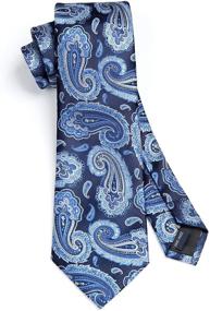 img 2 attached to 👔 Stylish HISDERN Paisley Wedding Handkerchief Necktie - Elevate Your Look with Class