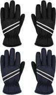 warm and stylish: boys' winter accessories - pairs thick gloves logo