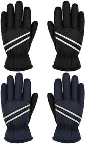 img 4 attached to Warm and Stylish: Boys' Winter Accessories - Pairs Thick Gloves