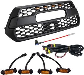 img 2 attached to 🔦 High-Quality 4 PCS LED Grille Lights with Fuse for 2016-2018 Toyota Tacoma TRD PRO Amber Lens - Perfect Upgrade for an Eye-Catching Front End