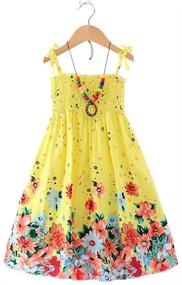 img 4 attached to 👗 Bohemian Sleeveless Rainbow Beach Sundress for Girls: Flenwgo Clothing and Dresses