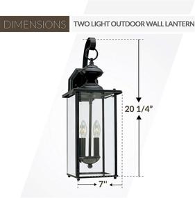 img 2 attached to Sea Gull Lighting Jamestowne Outdoor Wall Lantern - Two Light Fixture, Transitional Style, Black Finish