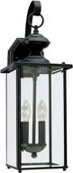 sea gull lighting jamestowne outdoor wall lantern - two light fixture, transitional style, black finish logo