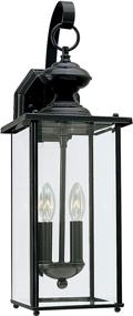 img 4 attached to Sea Gull Lighting Jamestowne Outdoor Wall Lantern - Two Light Fixture, Transitional Style, Black Finish