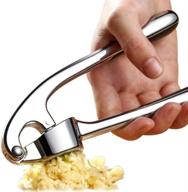 kitchen tool: handheld zinc alloy garlic crusher and mincer for efficient clove pressing and ginger smashing – rust-proof logo