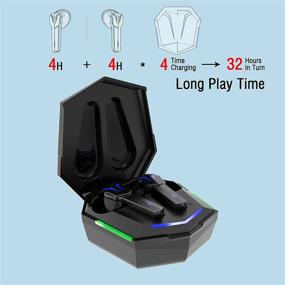 img 1 attached to 🎧 Wireless Bluetooth Earbuds with Mic, Noise Reduction, Low Latency Gaming, Open Case Pairing, Touch Control, IPX5, Deep Bass, True TWS Sport Earphones for Android and iOS Phones