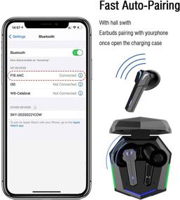 img 3 attached to 🎧 Wireless Bluetooth Earbuds with Mic, Noise Reduction, Low Latency Gaming, Open Case Pairing, Touch Control, IPX5, Deep Bass, True TWS Sport Earphones for Android and iOS Phones