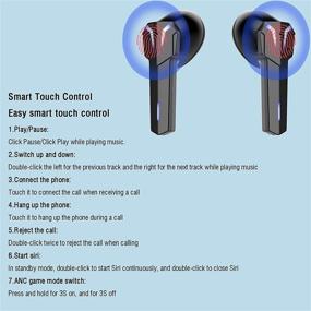 img 2 attached to 🎧 Wireless Bluetooth Earbuds with Mic, Noise Reduction, Low Latency Gaming, Open Case Pairing, Touch Control, IPX5, Deep Bass, True TWS Sport Earphones for Android and iOS Phones