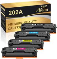 🖨️ arcon compatible toner cartridge replacement for hp 202a 202x cf500a cf500x color laserjet pro mfp m281fdw m254dw m281cdw m281 m254 m254nw m280nw m281fdn printer (black cyan yellow magenta) logo