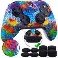 enhanced gaming experience: 9cdeer studded silicone cover skin sleeve case with 8 thumb grips for xbox one/s/x controller & official stereo headset compatibility logo