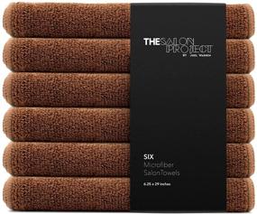 img 4 attached to 👌 Premium Microfiber Salon Towel 6 Pack - Soft, Absorbent & Fast Drying, Brown, Professional Grade