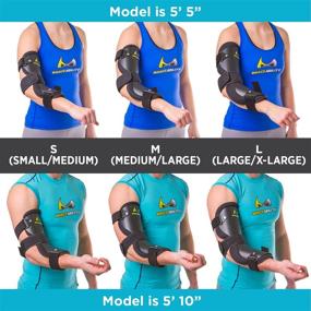 img 2 attached to 🤕 BraceAbility Elbow Brace for Cubital Tunnel Syndrome - Ulnar Nerve Entrapment Pain Relief, Hyperextended Elbow Prevention, Post Surgery Arm Immobilizer - Size M/L