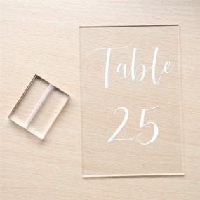 img 2 attached to 📋 UNIQOOO Acrylic Wedding Table Numbers 21-25 with Stands, Clear Calligraphy Signs and Holders - Perfect for Reception Decor, Centerpieces, Events and Parties