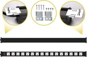 img 1 attached to 💪 Metal Power Strip with 16 Outlets and 15 FT Long Extension Cord - Heavy Duty Surge Protector Power Strip for Office, Home, Workshop, Garage, Warehouse (White), Wall Mountable