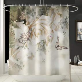 img 3 attached to Curtains Polyester Bathroom Accessory Butterflies
