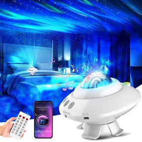 img 4 attached to 🌌 Aurora Night Light Projector with Bluetooth Speaker: Enhance Bedroom Ambiance with Starry Galaxy Projection and Timer