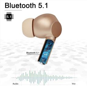 img 2 attached to 🎧 Беспроводные наушники, Prtukyt Bluetooth 5.1 в ухе с зарядным чехлом/USB-C, Беспроводные наушники Hi-Fi стерео звука, глубокий бас/сенсорное управление, водонепроницаемость IPX7, 25 часов автономной работы для спорта и работы - Золото