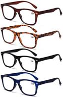 👓 top-rated blue light reading glasses for women and men - 1.75 1.25 strength with spring hinges, comfortable readers for long hours of reading logo