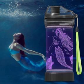 img 1 attached to 🧜 YuanDian 3D Mermaid Design Kids Water Bottle - 14 OZ Tritan BPA Free Eco-Friendly - Cool Gift for School Children, Boys, Girls - Christmas Holiday Drinking Cup