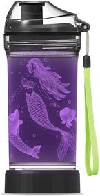 img 4 attached to 🧜 YuanDian 3D Mermaid Design Kids Water Bottle - 14 OZ Tritan BPA Free Eco-Friendly - Cool Gift for School Children, Boys, Girls - Christmas Holiday Drinking Cup