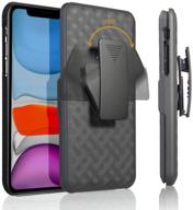 📱 hidahe iphone 11 holster case, men's belt clip combo case, with kickstand, super slim shell phone holster for apple iphone 11, 6.1'' (2019), black logo