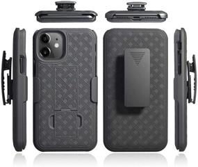 img 2 attached to 📱 HIDAHE iPhone 11 Holster Case, Men's Belt Clip Combo Case, with Kickstand, Super Slim Shell Phone Holster for Apple iPhone 11, 6.1'' (2019), Black