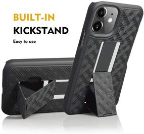 img 1 attached to 📱 HIDAHE iPhone 11 Holster Case, Men's Belt Clip Combo Case, with Kickstand, Super Slim Shell Phone Holster for Apple iPhone 11, 6.1'' (2019), Black