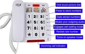 img 3 attached to 📞 Future Call FC-2804 Big Button Phone: Ideal Amplified Telephones for Seniors - 3 Picture Keys, Speakerphone & Extra Long 12' Cord - Perfect Landline Phones for Hearing Impaired