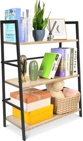 img 4 attached to 📚 SpringSun 3-Tier Simple Industrial Bookshelf: Stylish Wood Bookcase and Display Shelf Furniture with Metal Frame for Home and Office