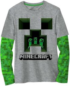 img 3 attached to 💣 Black Minecraft Boys Sleeve Character Clothing: Boys' Tops, Tees & Shirts