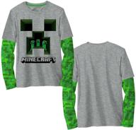 💣 black minecraft boys sleeve character clothing: boys' tops, tees & shirts logo