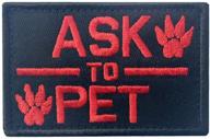 service dog are you ready to pet? tactical embroidered morale hook & loop patch - red logo