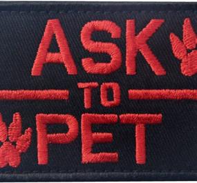 img 2 attached to Service Dog Are You Ready to Pet? Tactical Embroidered Morale Hook & Loop Patch - Red