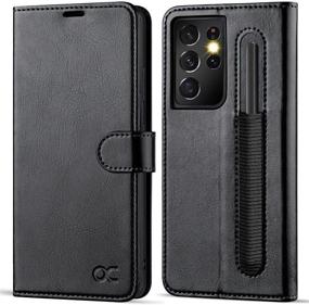 img 4 attached to OCASE Galaxy S21 Ultra 5G Wallet Case with S Pen Holder - PU Leather Flip Folio with Card Slots, RFID Blocking, Kickstand - 6.8 Inch (2021) - Black