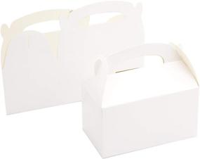 img 1 attached to 🎁 24 Pack White Kraft Paper Treat Boxes - Paintable Goodies Boxes for Birthday Party, Wedding, Baby Shower - 6.2 x 3.5 x 3.5 inches